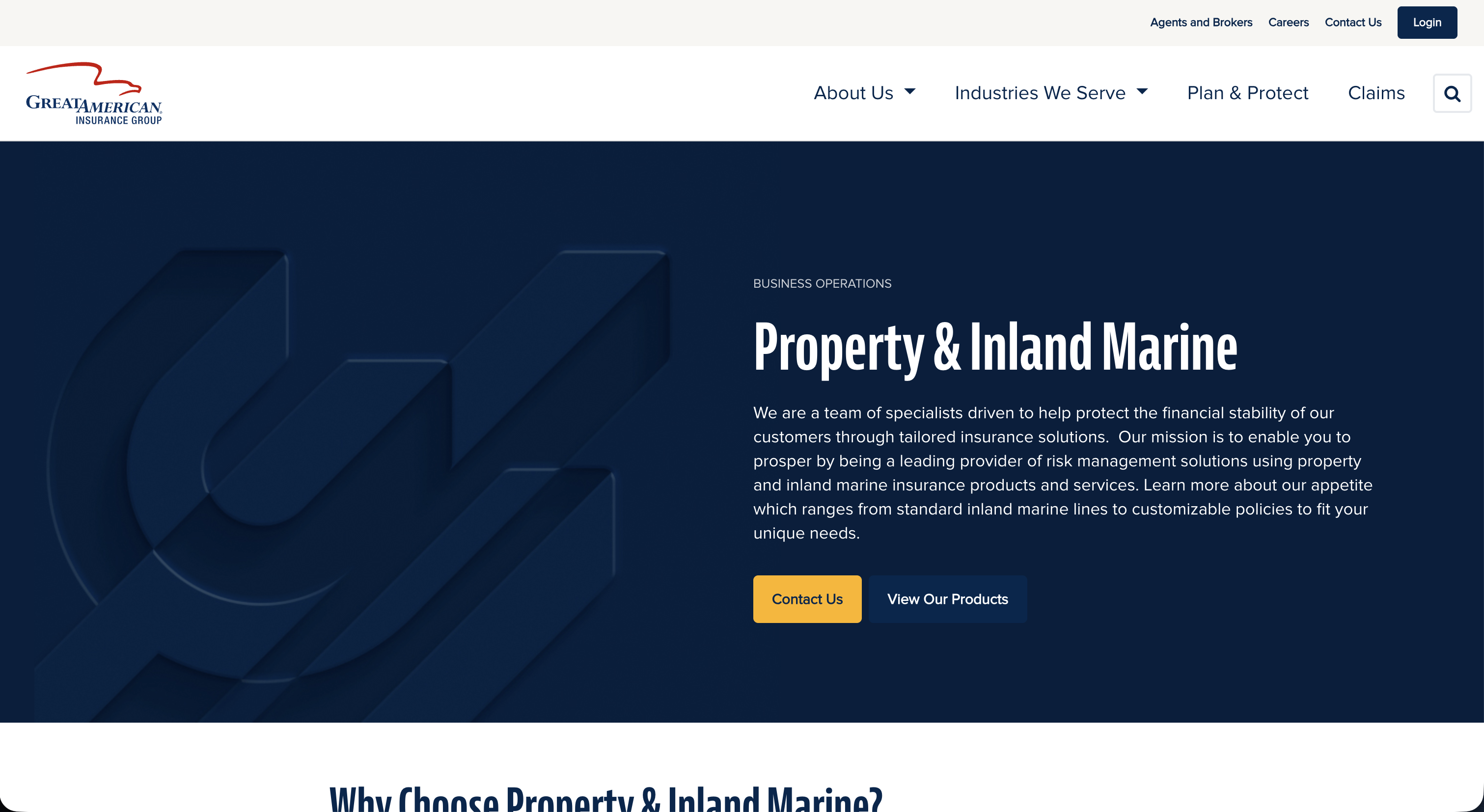 Great American Insurance Group corporate website screenshot